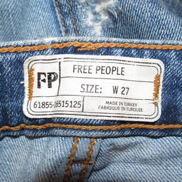 Free People Two Tone Distressed High Rise Jeans 26" Women's 27 - Picture 13 of 13